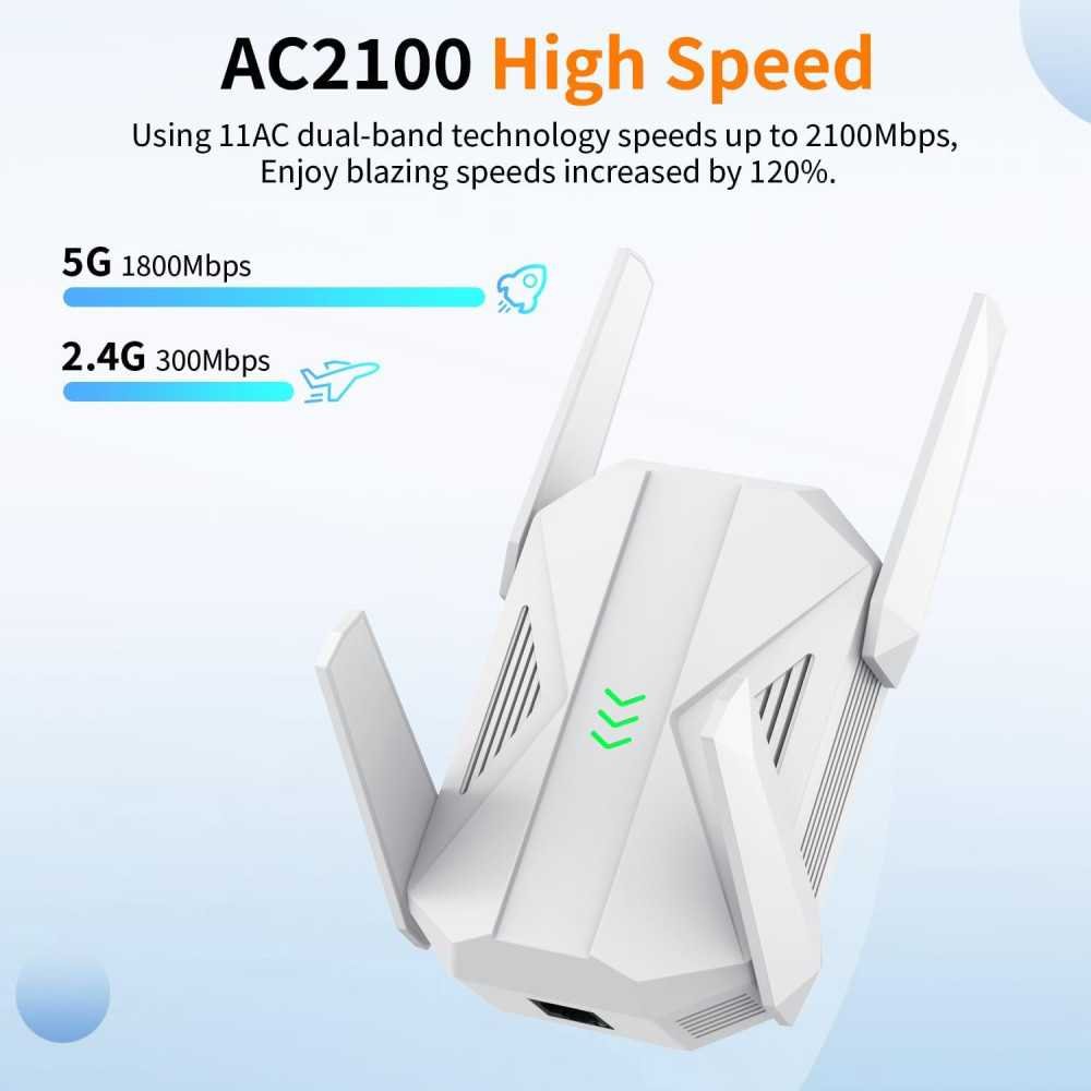 (2025) AC2100 WiFi Extender With Boost Signal Strength and Connect More Devices Effortlessly | TekChoice Electronics