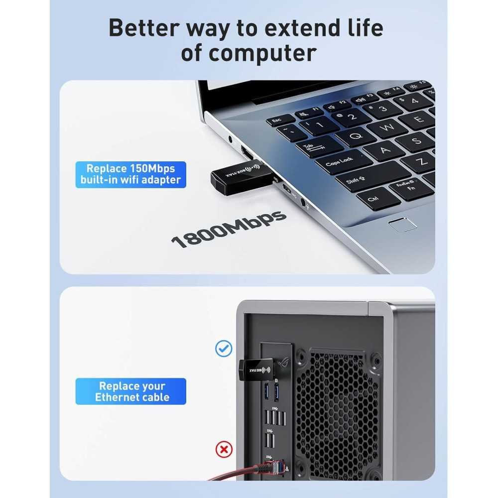 WiFi 6 AX1800Mbps with USB 3.0 Adapter | TekChoice Electronics