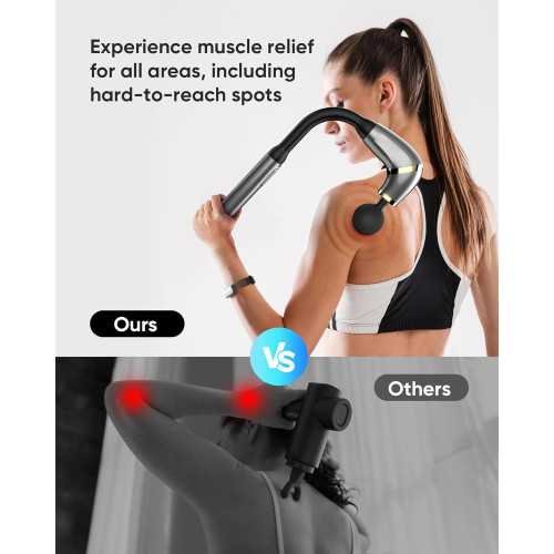 Massage Gun with Extended Handle and LCD Screen for Deep Tissue Therapy | TekChoice Electronics