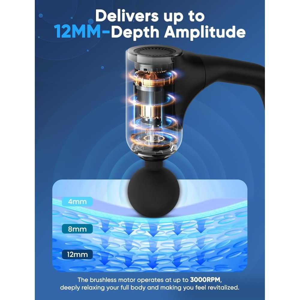 Deep Tissue Back Massager You Need with Adjustable Speed and 4 Interchangeable Heads | TekChoice Electronics