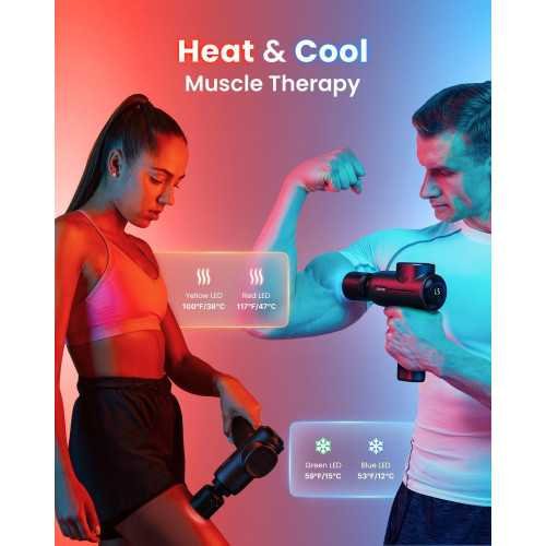 Portable Percussion Massage Gun with Heat and Cold, Bluetooth Connectivity, and Stylish Carry Case | TekChoice Electronics