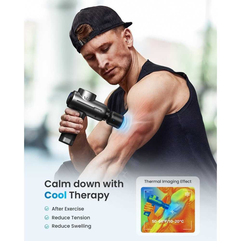 Portable Percussion Massage Gun with Heat and Cold, Bluetooth Connectivity, and Stylish Carry Case | TekChoice Electronics