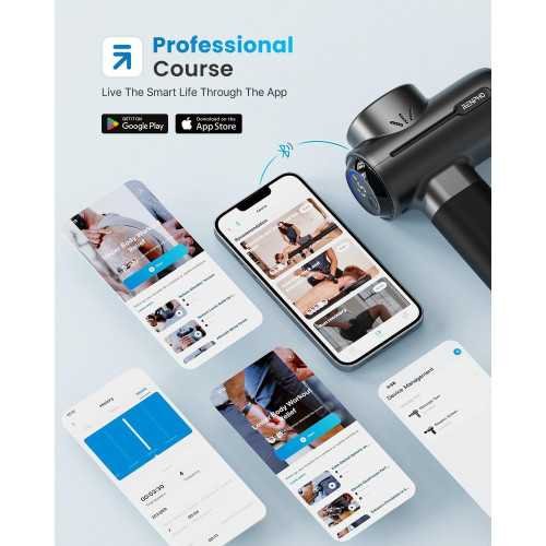 Portable Percussion Massage Gun with Heat and Cold, Bluetooth Connectivity, and Stylish Carry Case | TekChoice Electronics