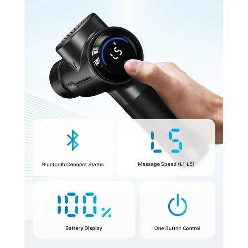 Portable Percussion Massage Gun with Heat and Cold, Bluetooth Connectivity, and Stylish Carry Case | TekChoice Electronics