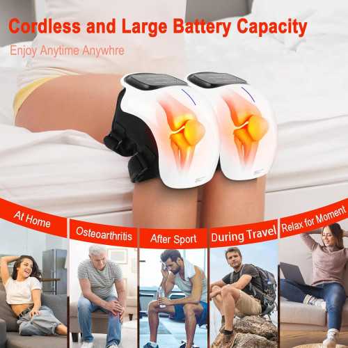 Cordless Knee Massager with Heat, Light Therapy, and Relaxing Massage | TekChoice Electronics