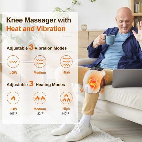 Portable Cordless Knee Massager for Pain Relief and Recovery | TekChoice Electronics