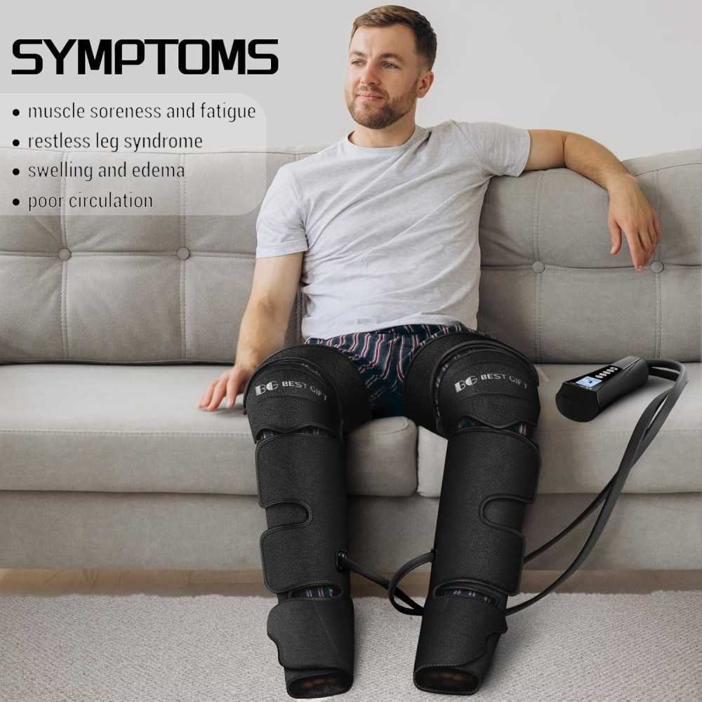 Air Compression Massager with Heat for Varicose Veins, Muscle Fatigue, and Swelling | TekChoice Electronics