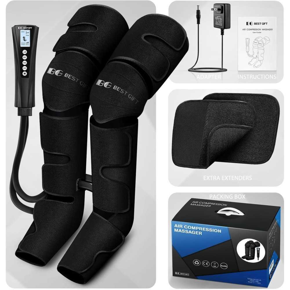 Air Compression Massager with Heat for Varicose Veins, Muscle Fatigue, and Swelling | TekChoice Electronics