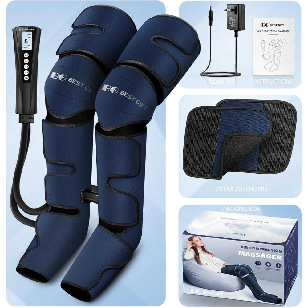 Air Compression Massager with Heat for Varicose Veins, Muscle Fatigue, and Swelling | TekChoice Electronics