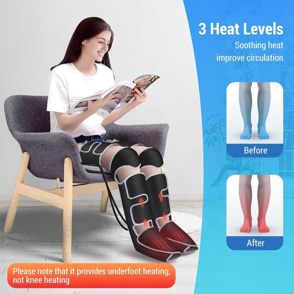 Circulation Boost with 3 Heat Settings, 3 Modes, and 3 Intensity Levels in our Full Leg and Foot Massager | TekChoice Electronics