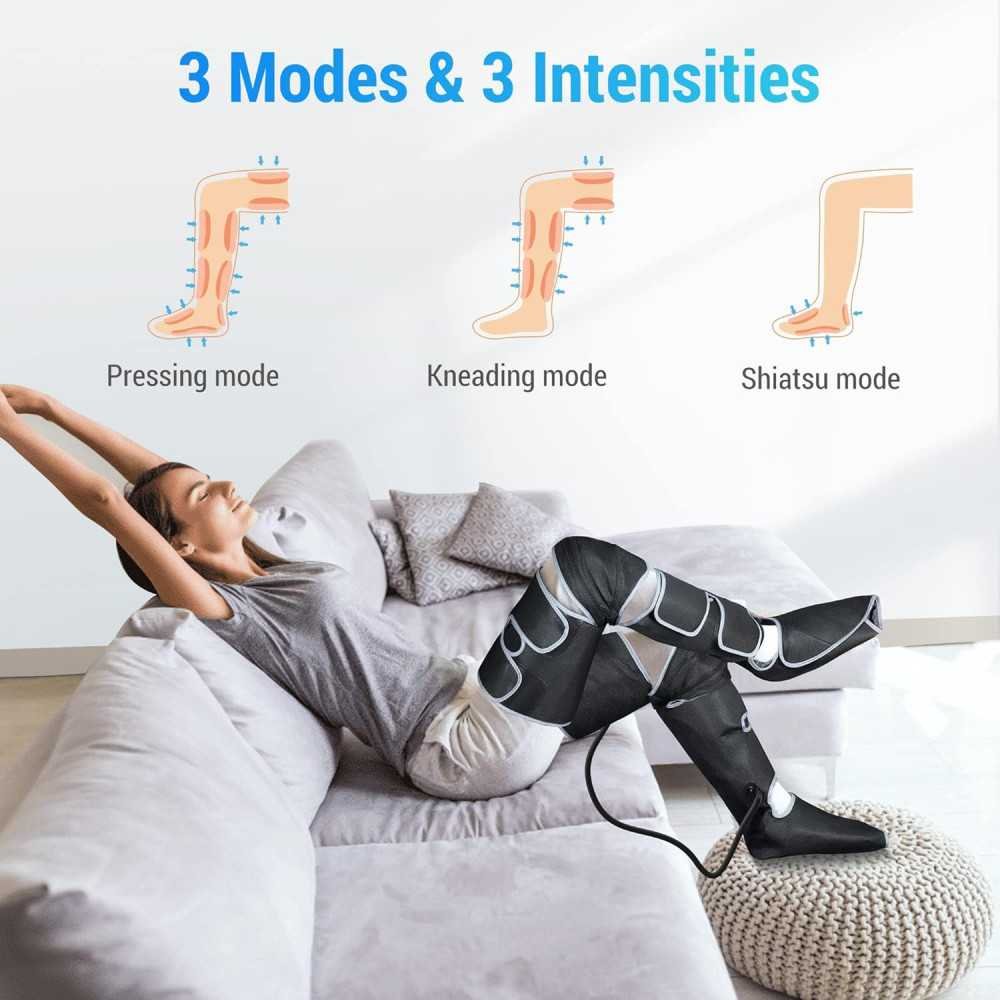 Circulation Boost with 3 Heat Settings, 3 Modes, and 3 Intensity Levels in our Full Leg and Foot Massager | TekChoice Electronics