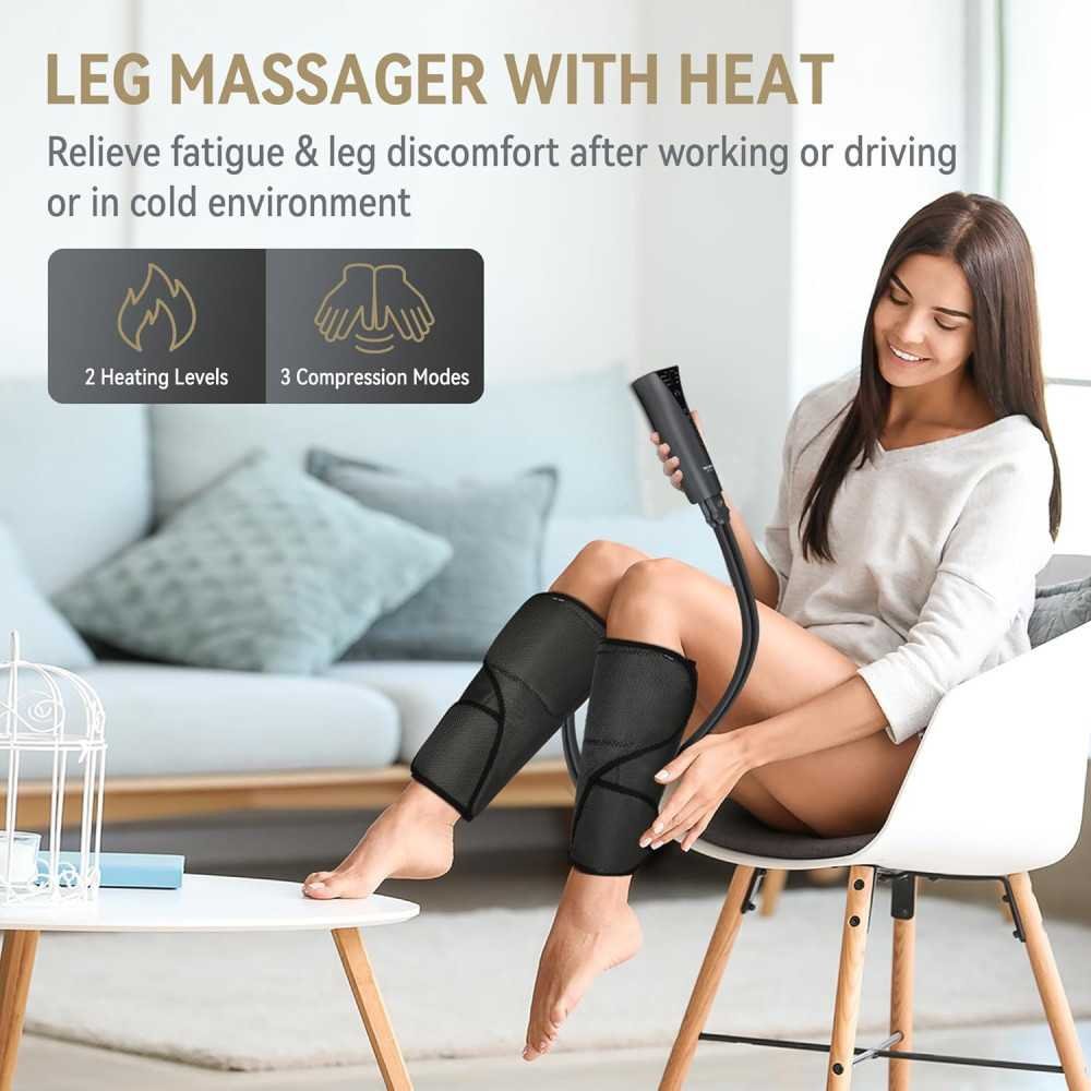 Circulation Boosting Leg Massager with Heat for Pain Relief and Relaxation | TekChoice Electronics