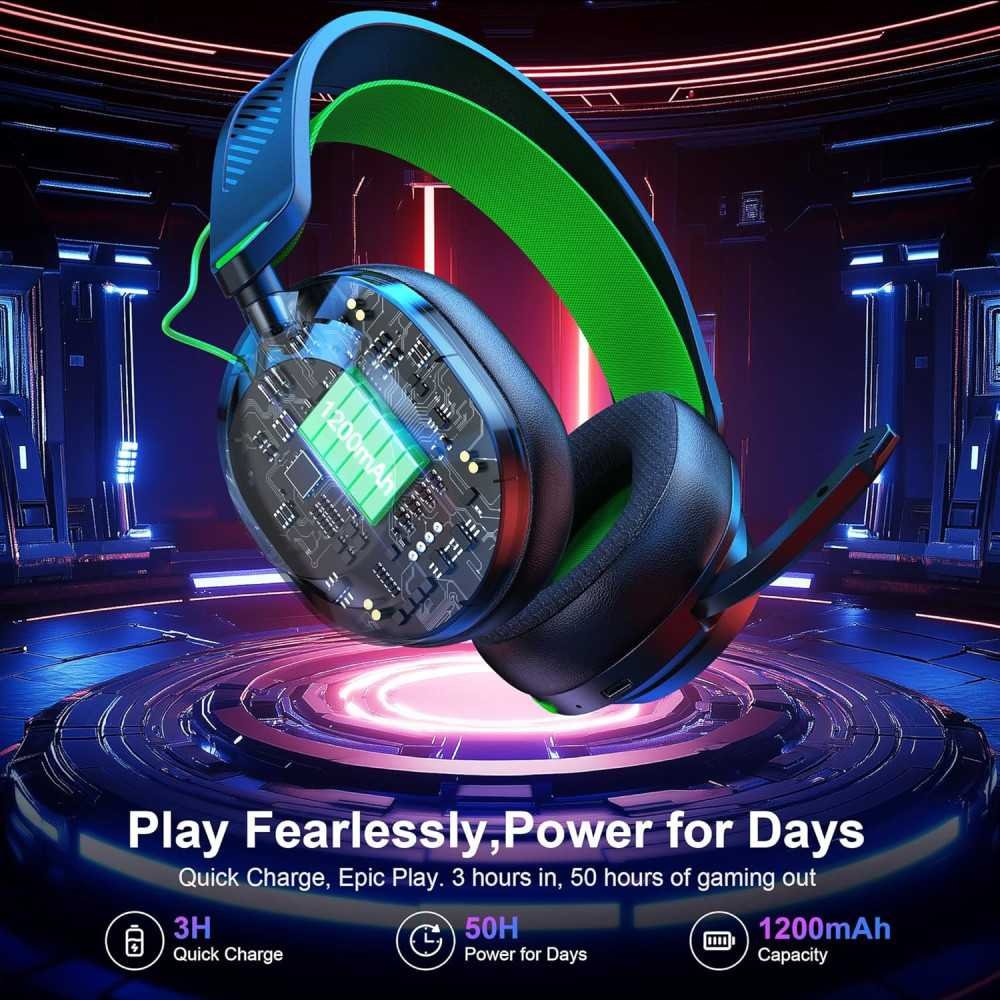 HW10 2.4GHz Bluetooth Gaming Headset with Noise Cancelling Microphone and 50Hr Battery Life | TekChoice Electronics