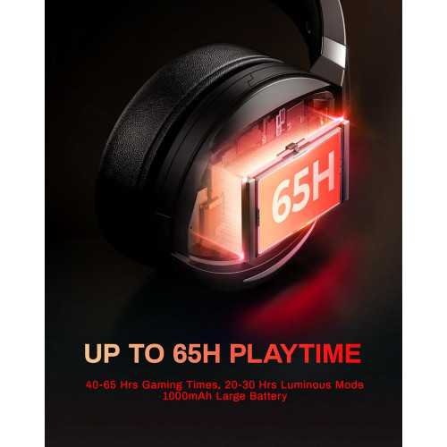 Wireless Gaming Headset for PS5, PS4, PC, and Mac - 3D Surround Sound, Bluetooth 5.4, Noise Canceling Mic, and 65H Battery Life | TekChoice Electronics