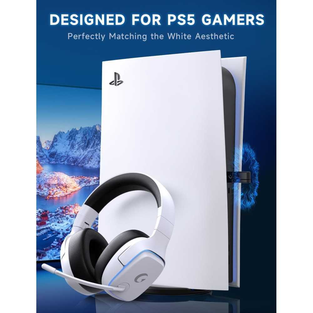 2.4GHz Wireless Gaming Headset for PS5, PS4, PC, and Switch Bluetooth 5.3 with Crystal Clear Sound and Noise-Canceling Mic | TekChoice Electronics