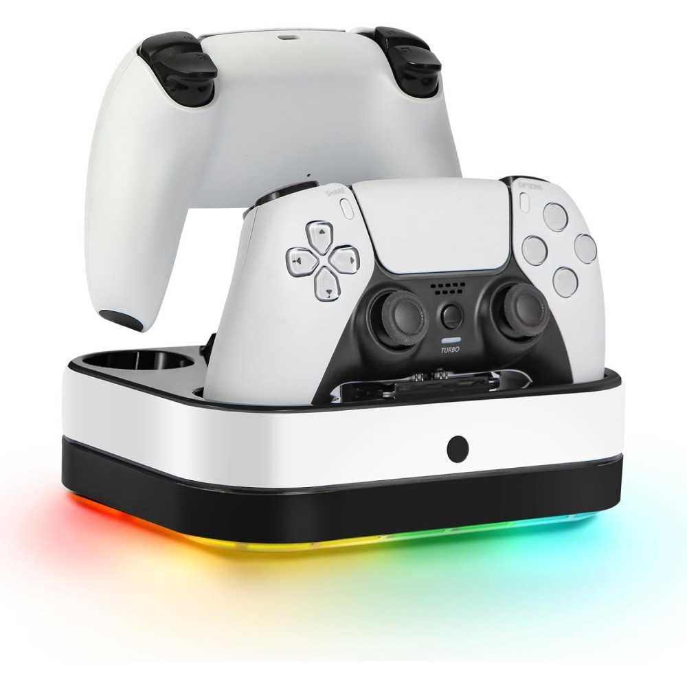 Fast Dual Charging Dock for PS5 Controllers with Automatic Blue LED Feature | TekChoice Electronics