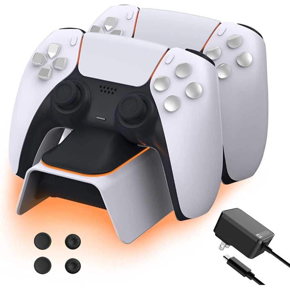 PS5 Controller Charger Kit with Dualsense Dock and Thumb Grips | TekChoice Electronics