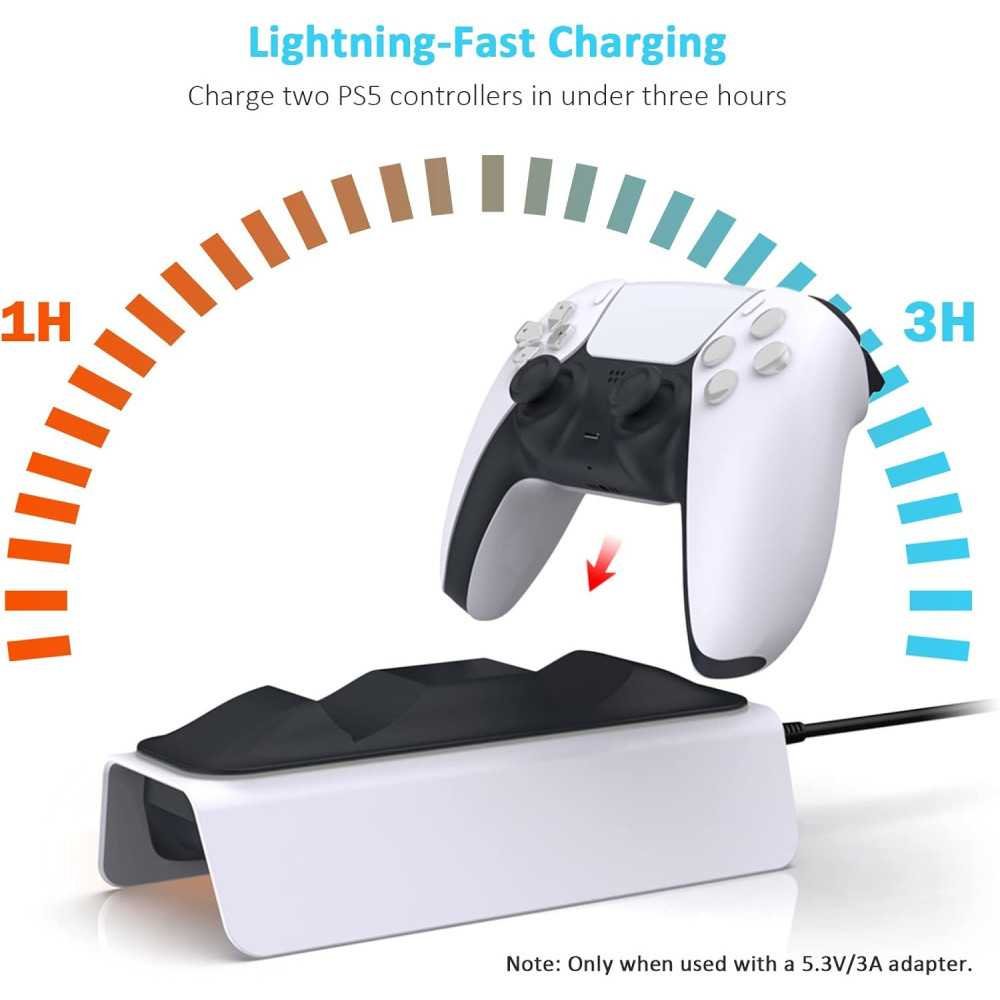 PS5 Controller Charger Kit with Dualsense Dock and Thumb Grips | TekChoice Electronics