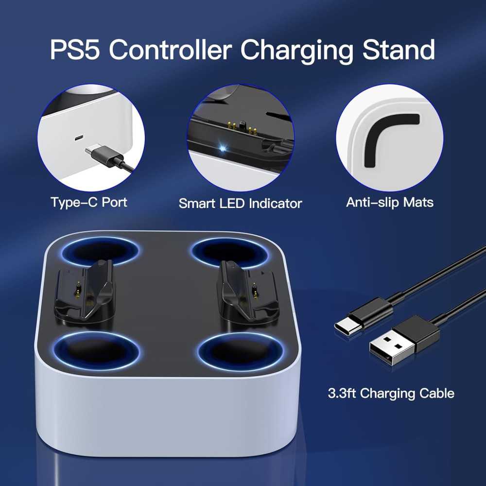 Dual Controller Charging Dock for PS5 + DualSense Edge Controller | TekChoice Electronics