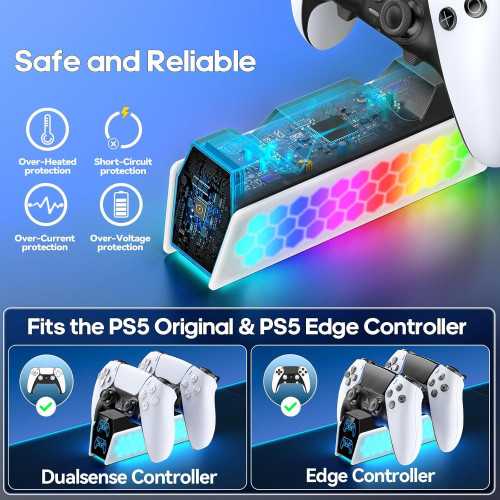 Charging Dock for PS5 DualSense & Edge Controllers with LED Indicator | TekChoice Electronics
