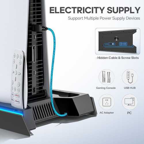 PS5 Cooling Station with Fast Charging, Enhanced Cooling, and Convenient Storage Features Included | TekChoice Electronics