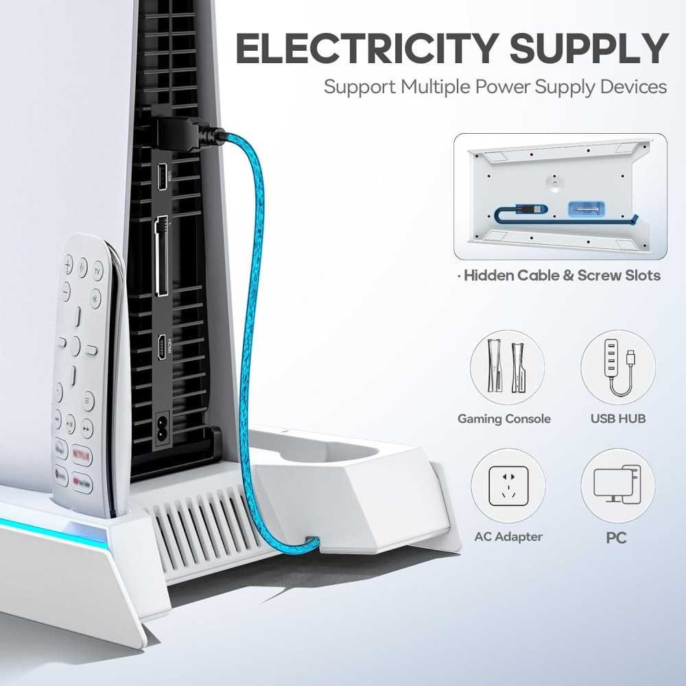 PS5 Cooling Station with Fast Charging, Enhanced Cooling, and Convenient Storage Features Included | TekChoice Electronics