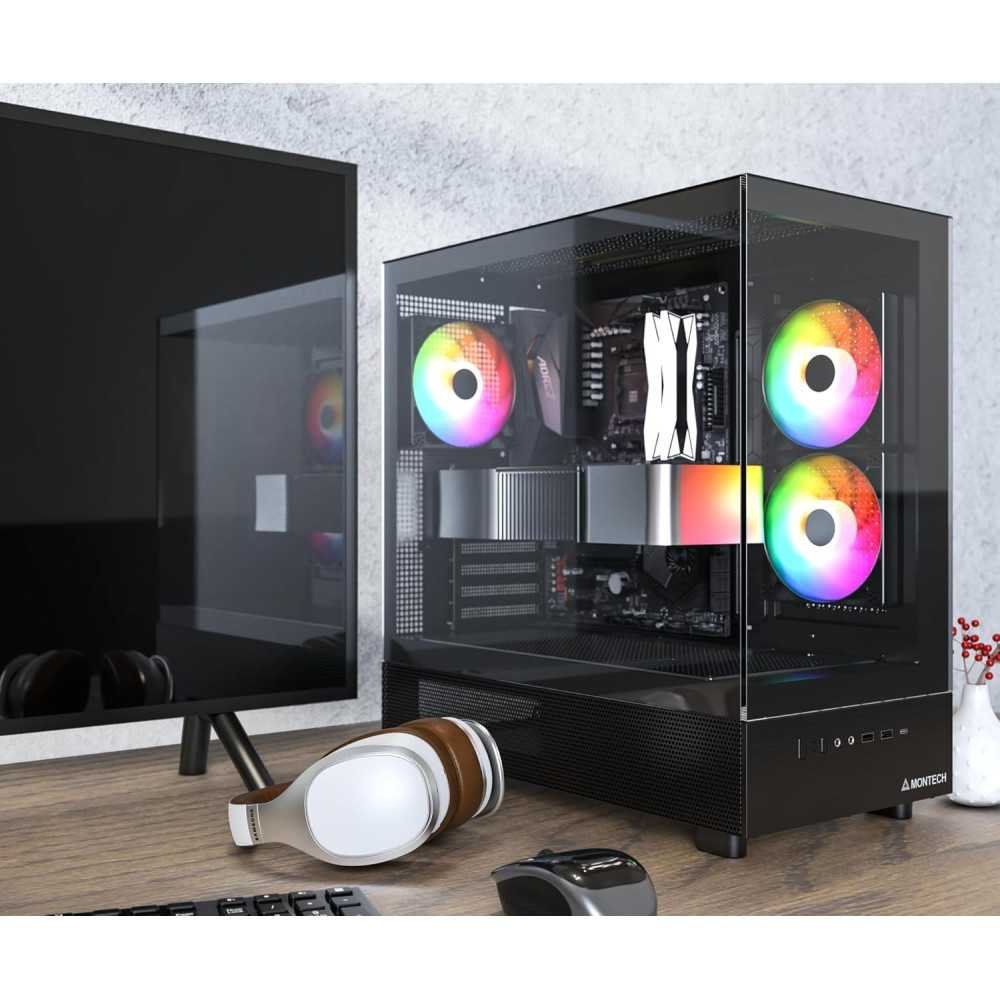 XR ATX Mid-Tower Gaming Case with ARGB Fans and Dual Tempered Glass Panels | TekChoice Electronics