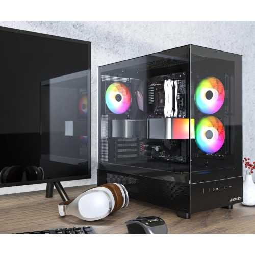 XR ATX Mid-Tower Gaming Case with ARGB Fans and Dual Tempered Glass Panels | TekChoice Electronics