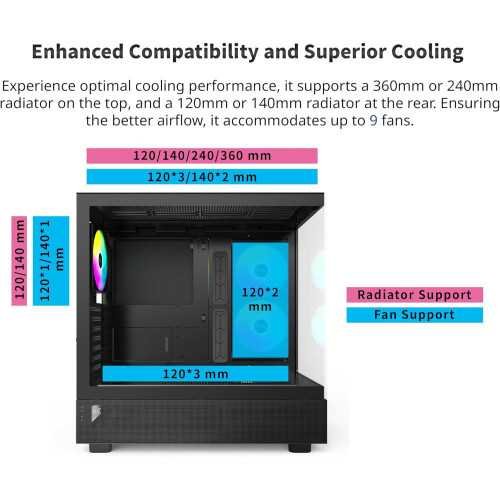 XR ATX Mid-Tower Gaming Case with ARGB Fans and Dual Tempered Glass Panels | TekChoice Electronics