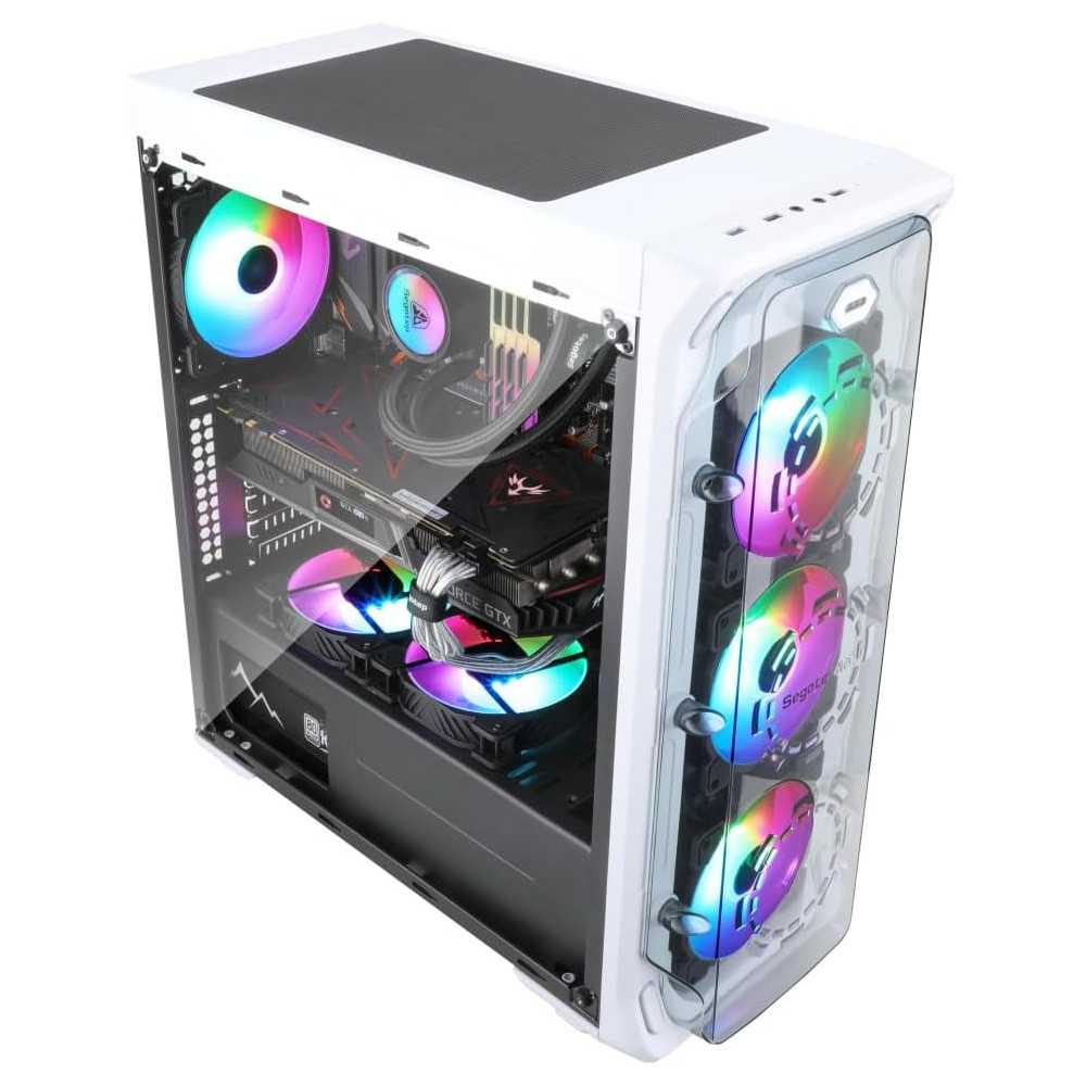 LUX II ATX Gaming PC Case with 3D Ring Design Panel - Compatible with 120mm/240mm AIO Liquid Cooler & Vertical GPU | TekChoice Electronics