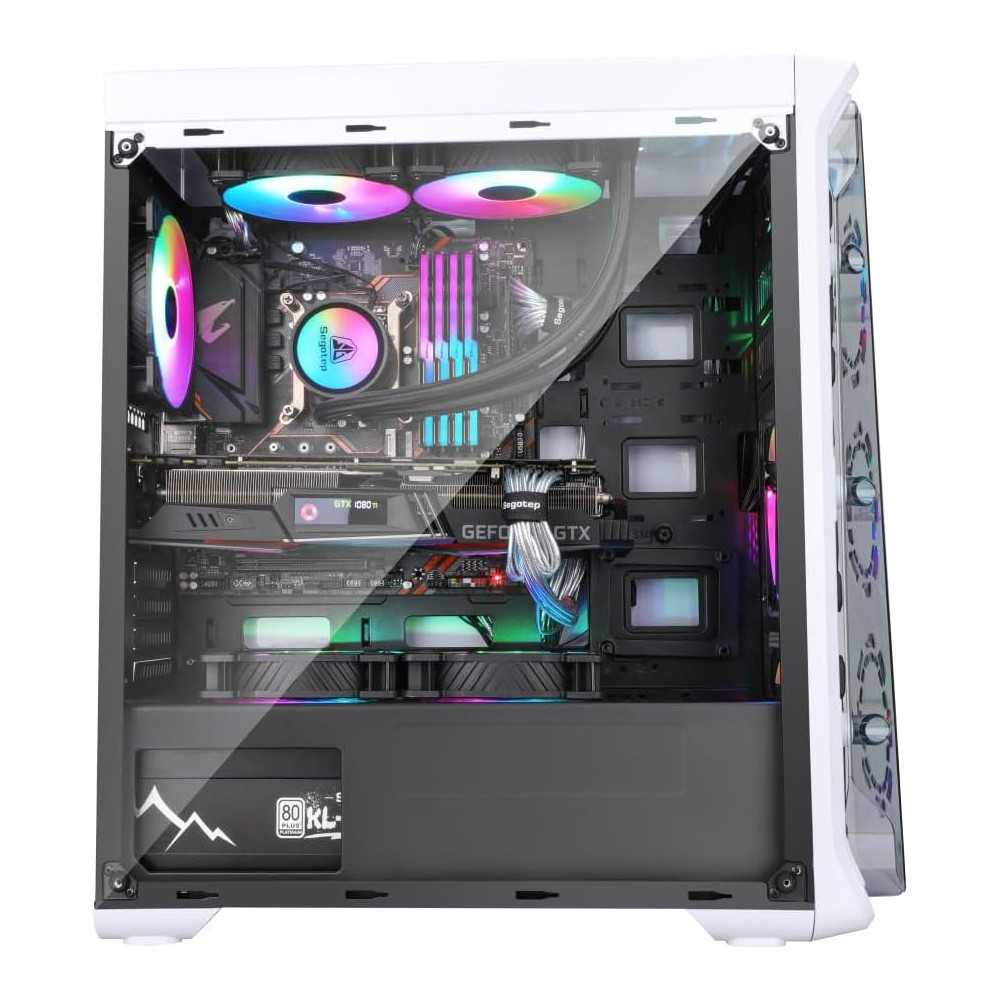 LUX II ATX Gaming PC Case with 3D Ring Design Panel - Compatible with 120mm/240mm AIO Liquid Cooler & Vertical GPU | TekChoice Electronics