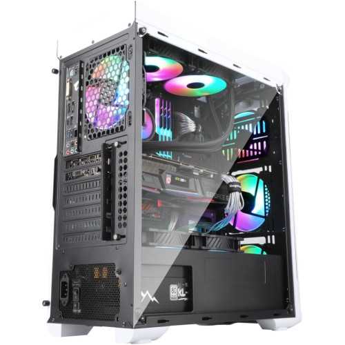 LUX II ATX Gaming PC Case with 3D Ring Design Panel - Compatible with 120mm/240mm AIO Liquid Cooler & Vertical GPU | TekChoice Electronics