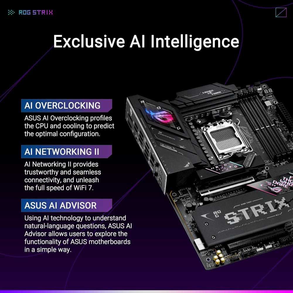 (AM5) ASUS ROG Strix B850-E Gaming WiFi Motherboard with DDR5, 5G LAN, and AI Enhancements | TekChoice Electronics