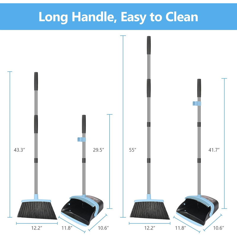Long Handle Heavy Duty - Broom and Dustpan Set