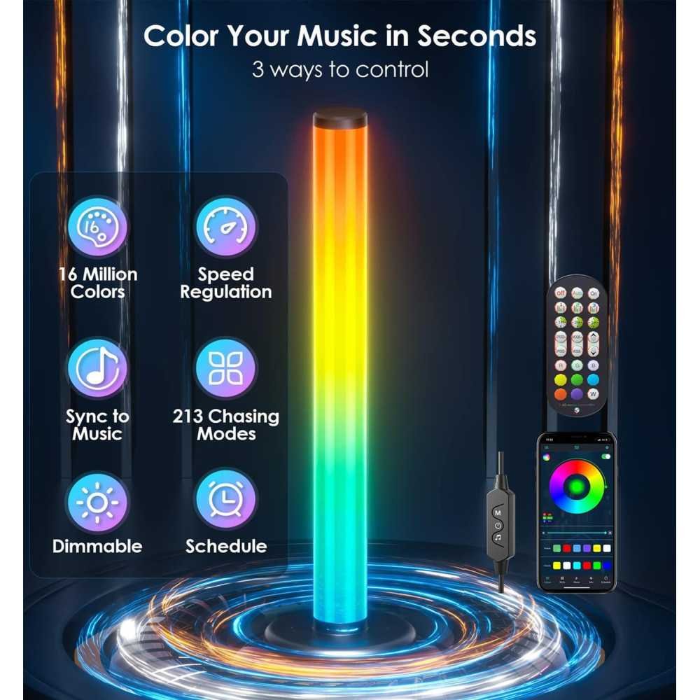 360° LED Light Bar with Color Change, Music Sync, and Bluetooth Control | TekChoice Electronics