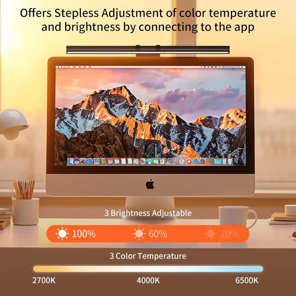 Smart RGB Monitor Light Bar with Adjustable Color Temperature and Eye ...