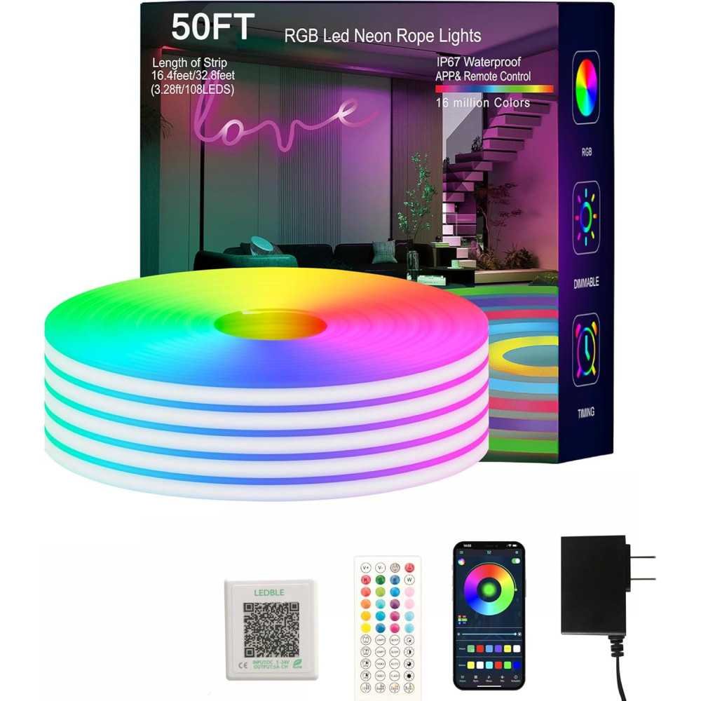 Smart RGB Neon Rope Lights for Endless Colorful Creations in Bedroom, Living Room, Gaming Area, and Party Decor | TekChoice Electronics