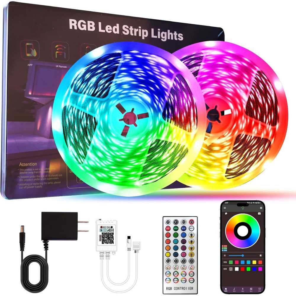 Smart RGB Color Changing LED Lights Synced to Music for Bedroom and Party Ambiance