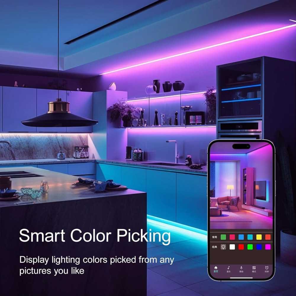 Smart RGB Color Changing LED Lights Synced to Music for Bedroom and Party Ambiance | TekChoice Electronics