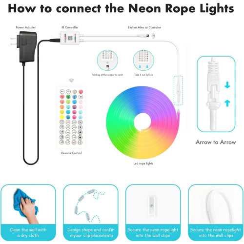 Smart RGB Neon Rope Lights for Endless Colorful Creations in Bedroom, Living Room, Gaming Area, and Party Decor | TekChoice Electronics