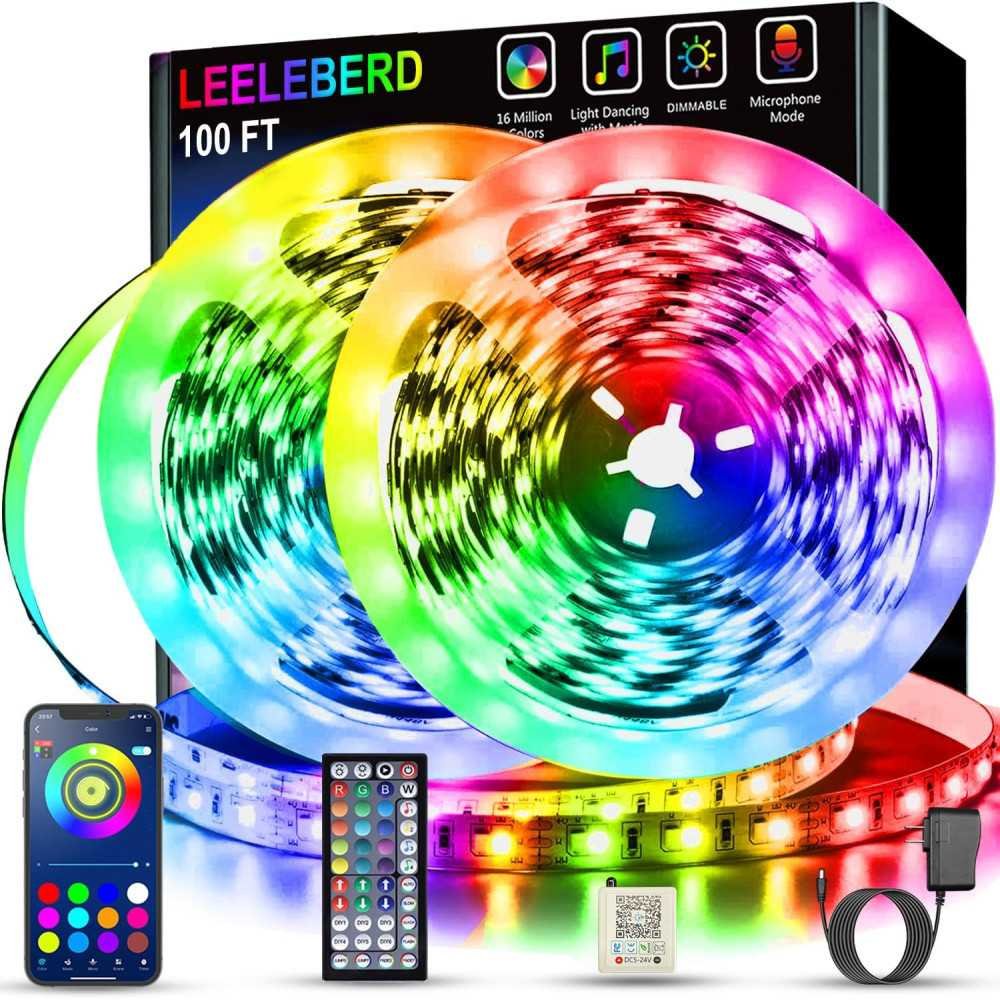 Smart Dynamic RGB LED Lights with Bluetooth Control for Bedroom, Home, and Party Ambiance | TekChoice Electronics