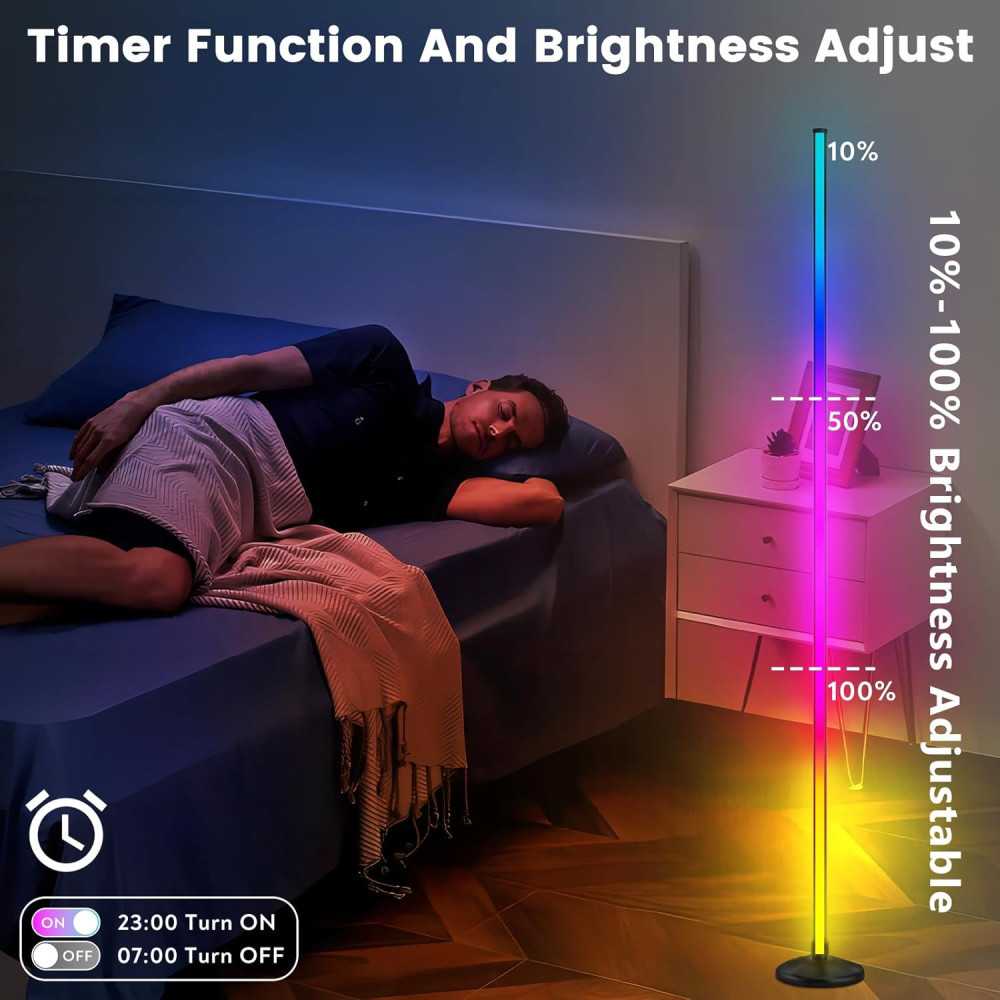 Smart LED Corner Floor Lamp for Modern Living and Gaming Rooms | TekChoice Electronics