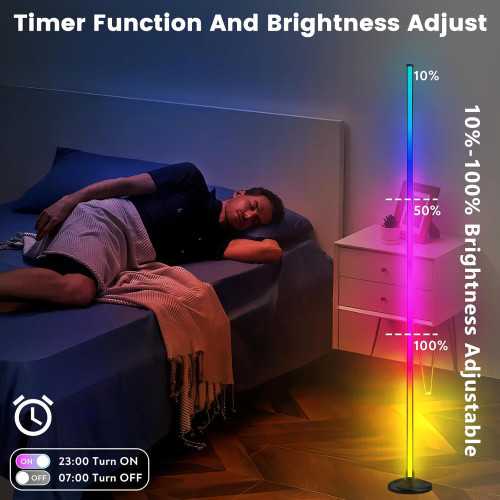 Smart LED Corner Floor Lamp for Modern Living and Gaming Rooms | TekChoice Electronics