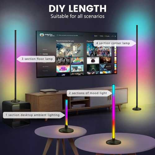 Smart LED Corner Floor Lamp for Modern Living and Gaming Rooms | TekChoice Electronics