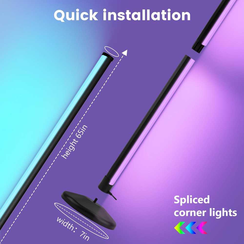 Smart LED Corner Floor Lamp for Modern Living and Gaming Rooms | TekChoice Electronics