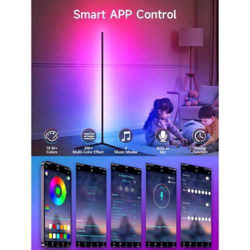 Smart RGB LED Corner Floor Lamp for Customizable Ambiance and Entertainment | TekChoice Electronics