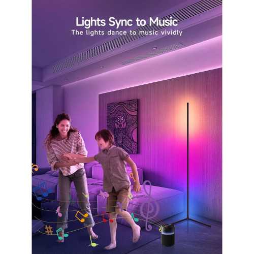 Smart RGB LED Corner Floor Lamp for Customizable Ambiance and Entertainment | TekChoice Electronics