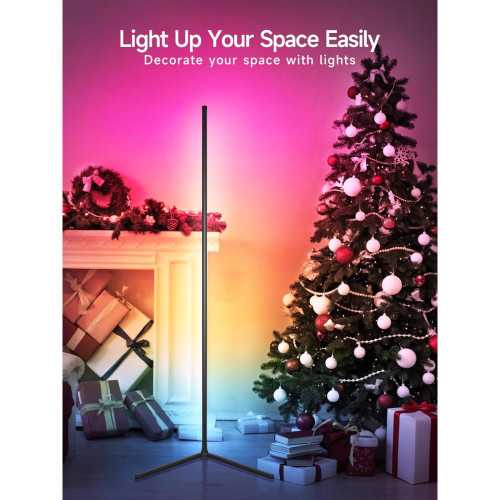Smart RGB LED Corner Floor Lamp for Customizable Ambiance and Entertainment | TekChoice Electronics