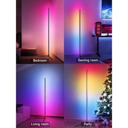 Smart RGB LED Corner Floor Lamp for Customizable Ambiance and Entertainment | TekChoice Electronics