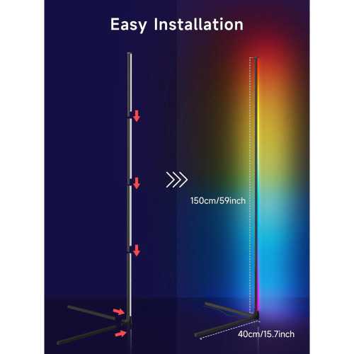 Smart RGB LED Corner Floor Lamp for Customizable Ambiance and Entertainment | TekChoice Electronics